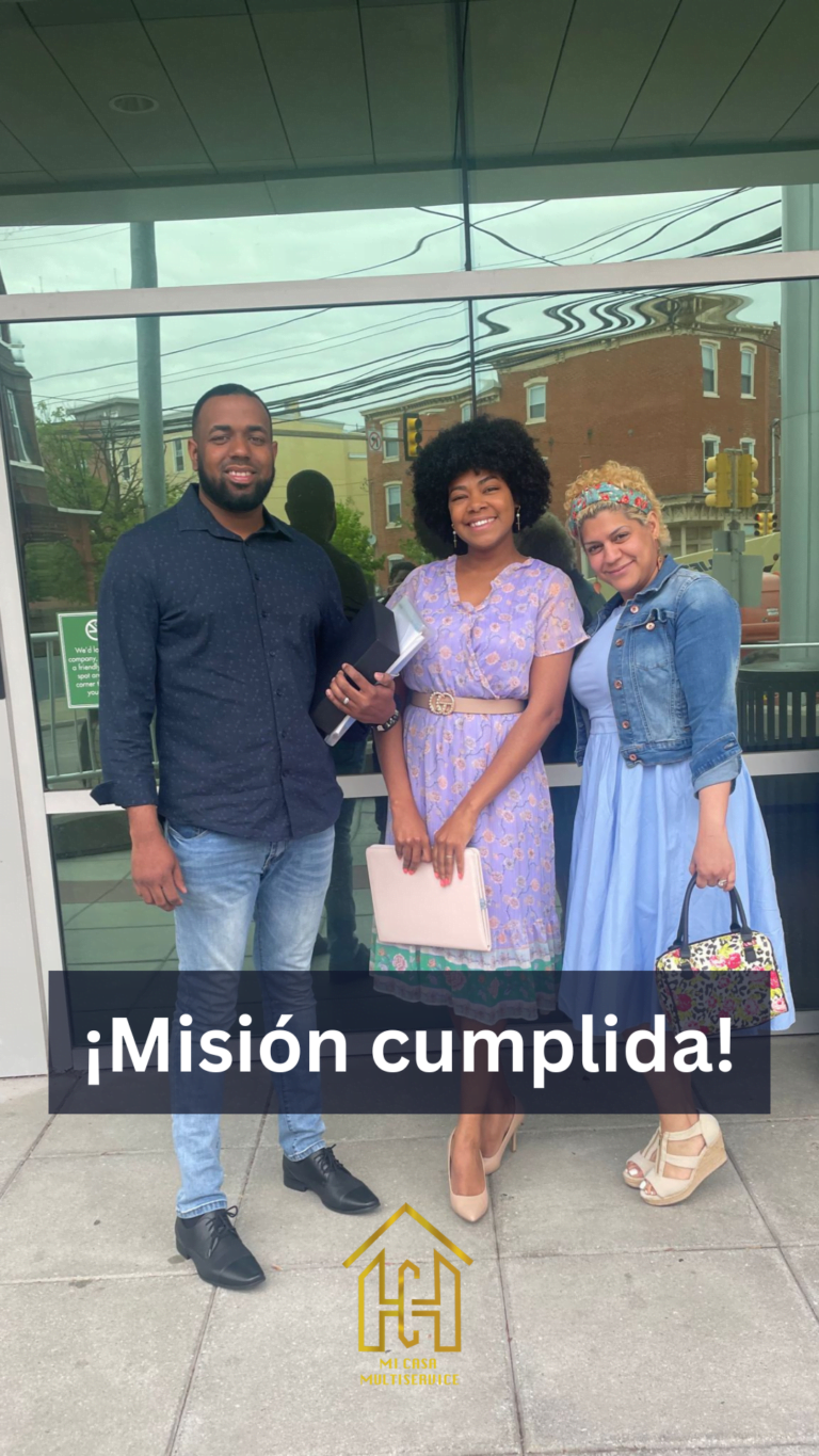 Mi Casa Multiservice client celebrating a completed immigration process
