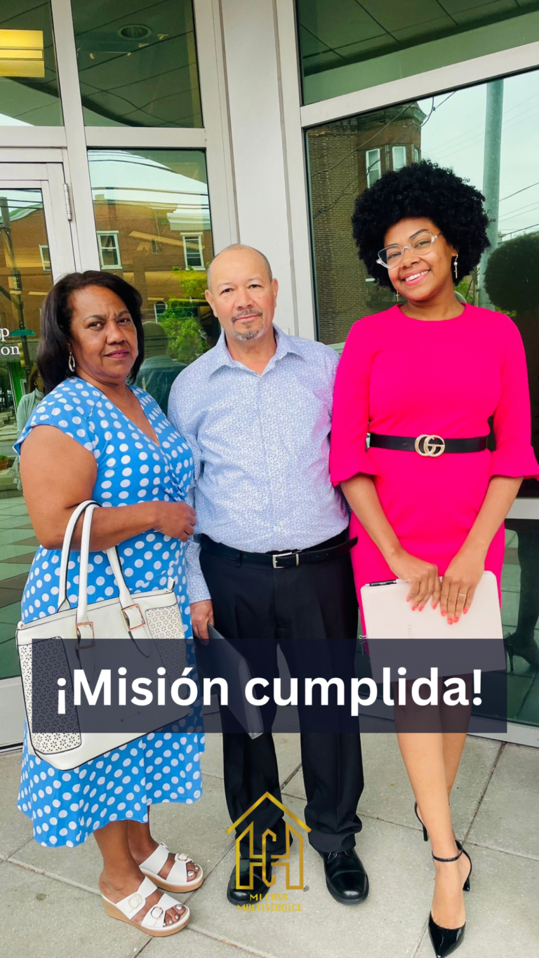 Mi Casa Multiservice client celebrating a completed immigration process